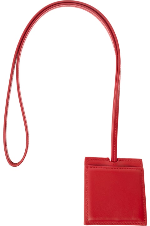 Jacquemus Accessories for Men Jacquemus 'le Porte Cle Bagage' Red Key-chain With Logo Lettering In Smooth Leather Man