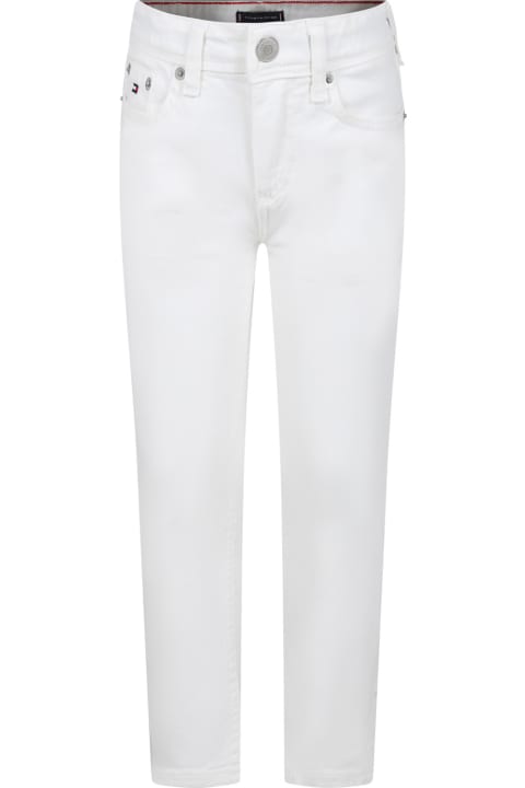 Tommy Hilfiger Bottoms for Boys Tommy Hilfiger White Casual Trousers For Boy