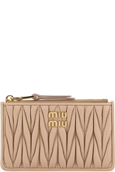 Miu Miu Accessories for Women Miu Miu Powder Pink Nappa Leather Card Holder