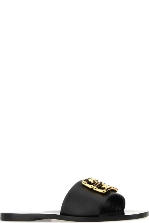 ウィメンズ Givenchyのサンダル Givenchy Black Leather 4g Baroque Slippers