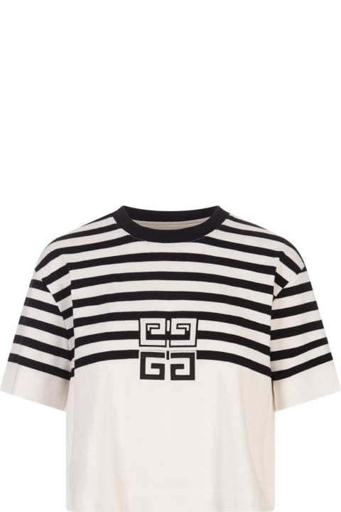Givenchy Sale for Women Givenchy Short Striped T-shirt With 4g Application