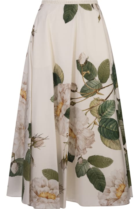Clothing for Women Giambattista Valli Giant Bloom Midi Skirt In White