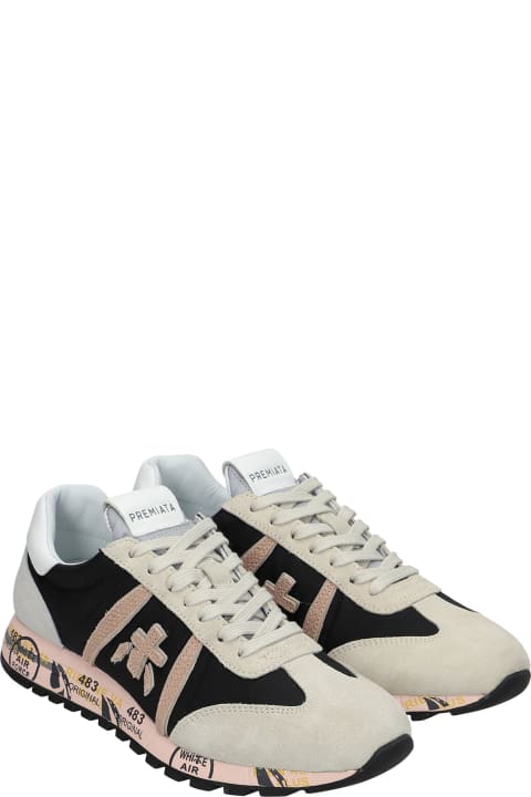 Lucy Sneakers In Beige Suede And Fabric