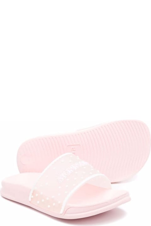 Monnalisa Kid's Girl's Pink Rubber Slide Sandals With  Logo