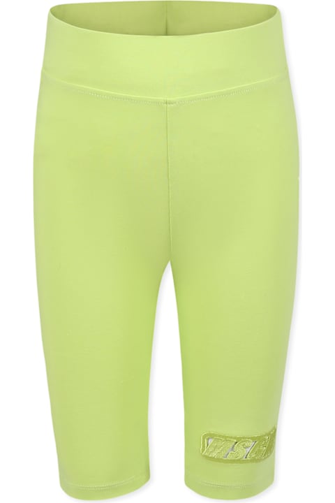خصم على بنات MSGM Green Shorts For Girl With Logo