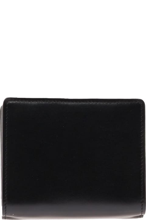 Chloé 
sense
 Black Bi-fold Wallet With Tonal Logo Embroidery In Leather Woman
