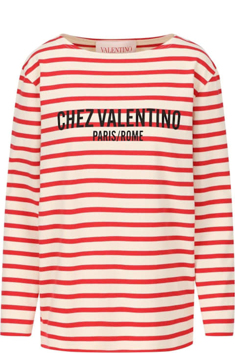 Valentino Garavani Topwear for Women Valentino Garavani Striped Crewneck Top