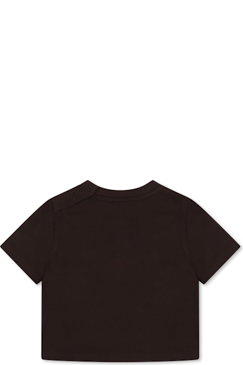 آخر صيحات الموضة من رُضع بنات Burberry Brown T-shirt For Boy With Logo And Bee