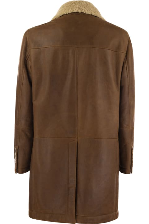 Coats & Jackets for Men Brunello Cucinelli Double-breasted Coat In Napped Shearling