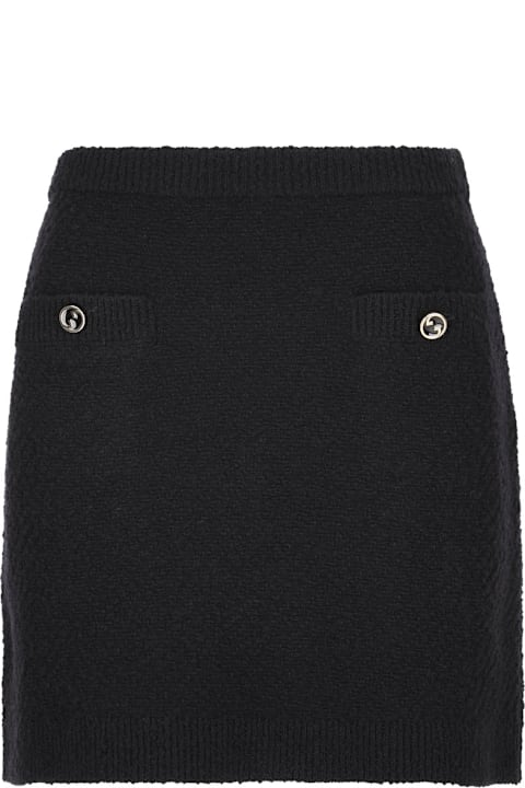 Gucci Skirts for Women Gucci Interlocking G Buttoned Knit Mini Skirt