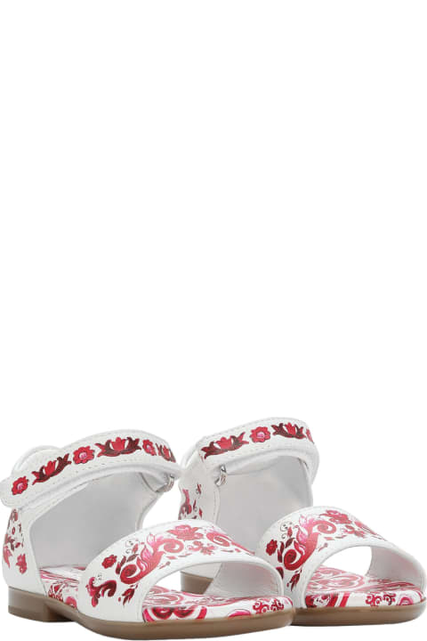 Sale for Baby Girls Dolce & Gabbana First Steps Sandal With Fuchsia Majolica Print