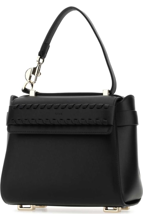 Chloé for Women Chloé Black Leather Small Nacha Handbag