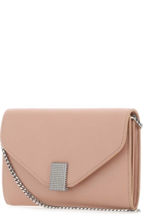 Fashion for Women Lanvin Antiqued Pink Leather Concerto Clutch