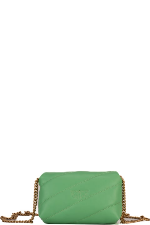 Bags for Women Pinko Green Micro Love Puff Maxi Quilt Bag