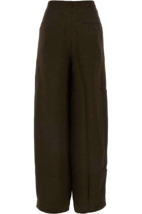 Uma Wang Pants & Shorts for Women Uma Wang Dark Brown Viscose Blend Pitti Wide-leg Pant