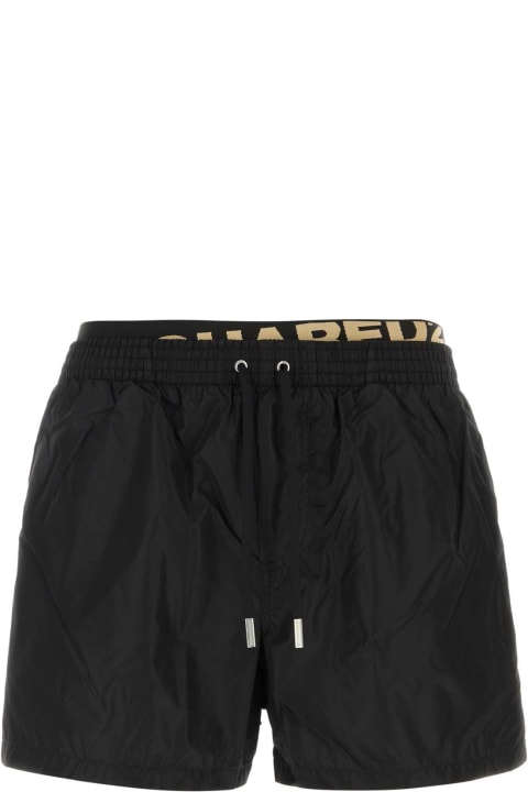 Dsquared2 Swimwear for Men Dsquared2 Black Nylon Swimming Shorts