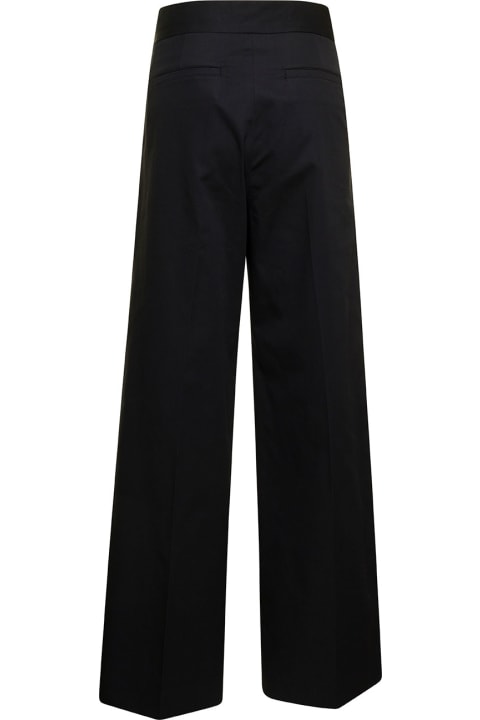 Maison Kitsuné Pants & Shorts for Women Maison Kitsuné Black Loose Pants With Concealed Closure In Cotton Woman