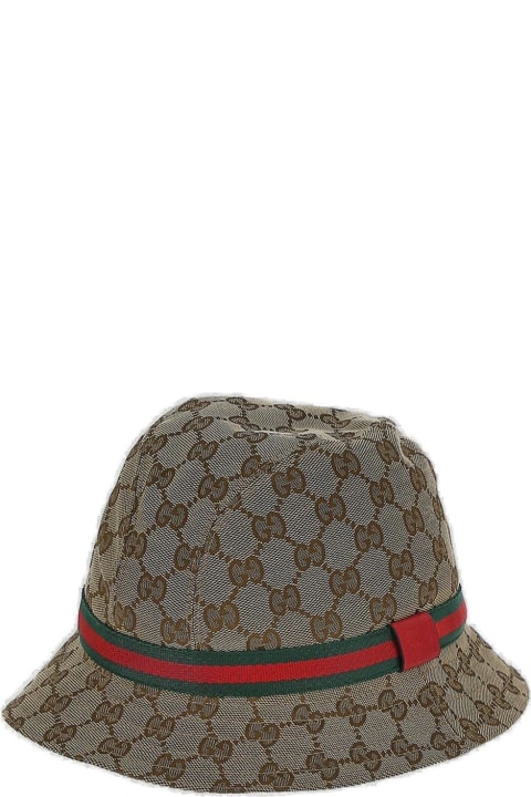 Gucci إكسسورات وهدايا لـ بنات Gucci Gg Motif Fedora Hat