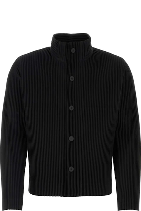 Homme Plissé Issey Miyake for Men Homme Plissé Issey Miyake Black Polyester Cardigan