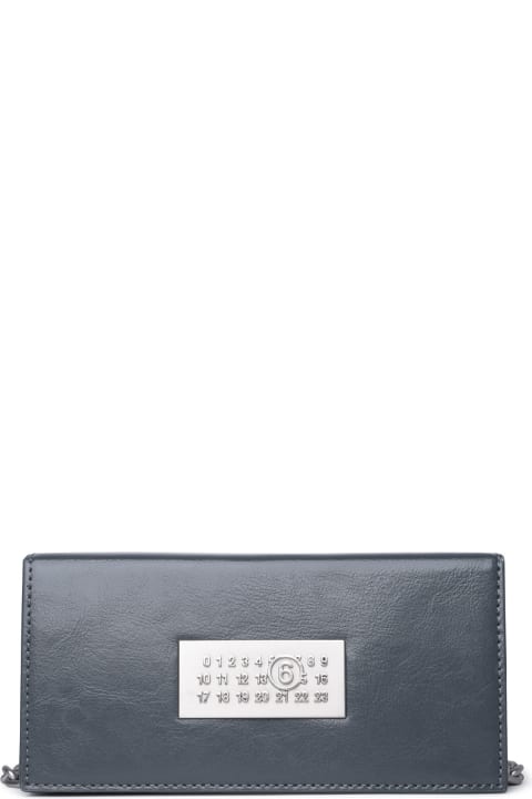 MM6 Maison Margiela Clutches for Women MM6 Maison Margiela Grey Leather Crossbody Bag