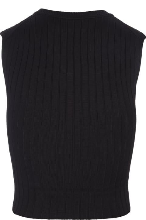 Fashion for Women Marni Black Ribbed Knit Short Gilet