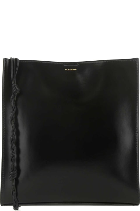 Jil Sander for Women Jil Sander Black Leather Large Tangle Shoulder Bag