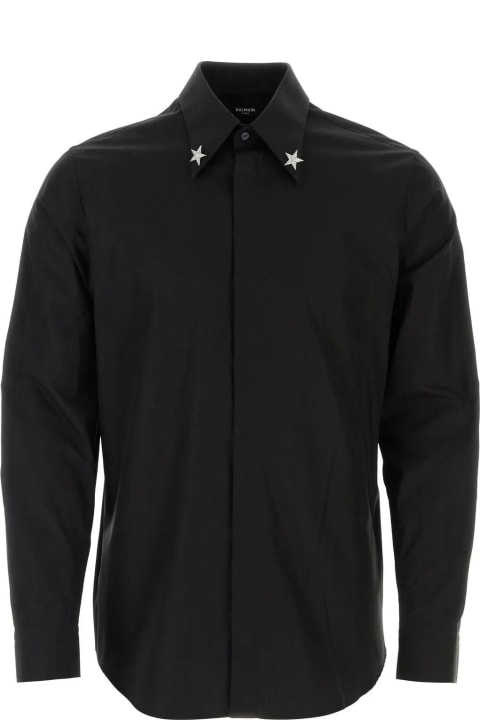Balmain Clothing for Men Balmain Black Poplin Shirt