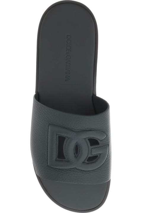 Other Shoes for Men Dolce & Gabbana Cut-out Logo Leather Slides