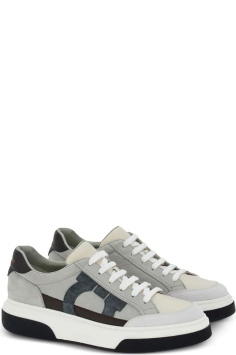 Ferragamo Shoes for Men Ferragamo Grey Low Cut Sneaker