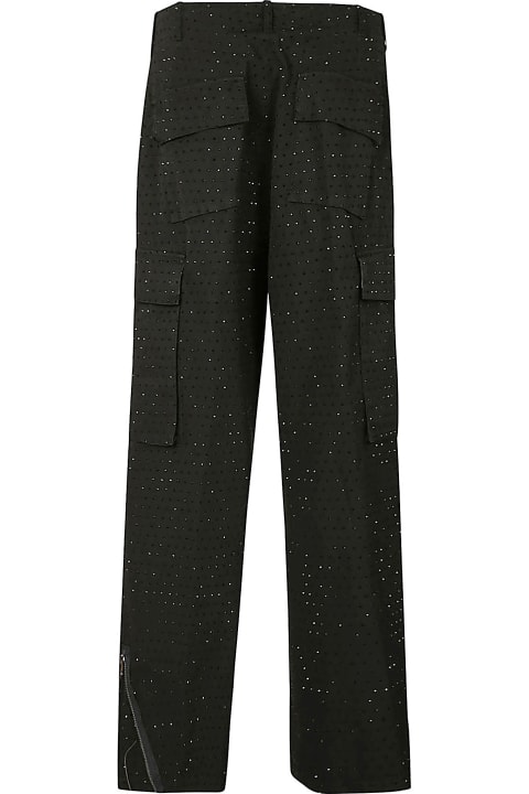 Laneus Pants & Shorts for Women Laneus Strass Embellished Cargo Pants