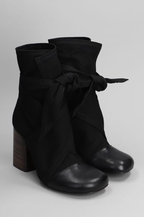 Lemaire Women Lemaire High Heels Ankle Boots In Black Fabric