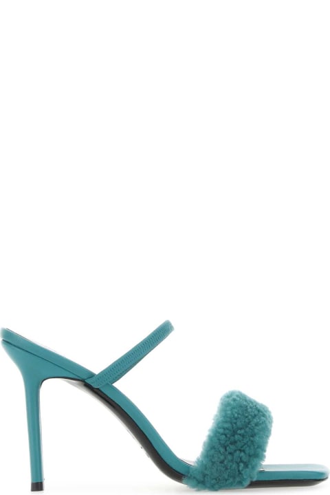 BY FAR for Women BY FAR Turquoise Leather Ada Mules