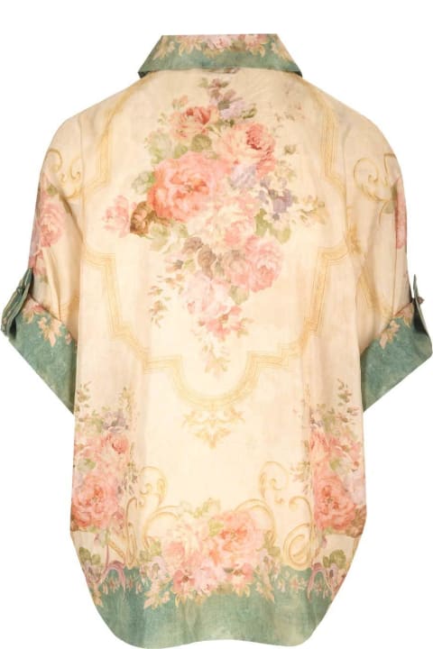ウィメンズ新着アイテム Zimmermann August Short Sleeved Floral Printed Shirt