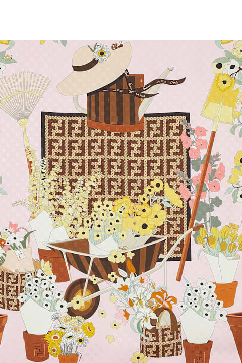 Homeware Fendi Silk Scarf With Gardening Print