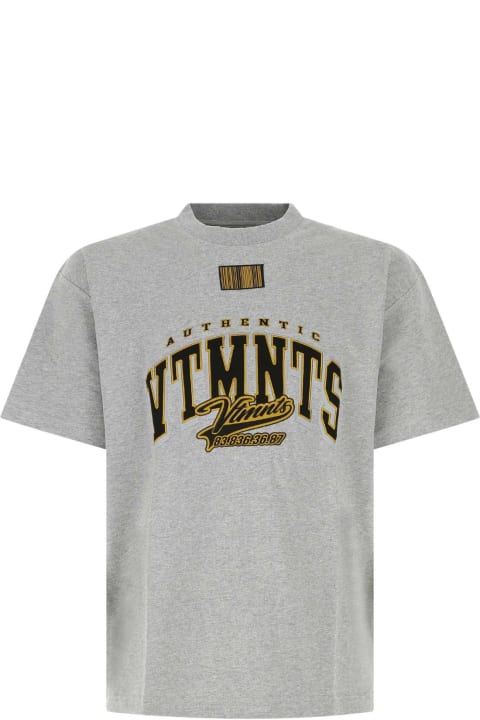 VTMNTS Topwear for Men VTMNTS Melange Grey Cotton T-shirt