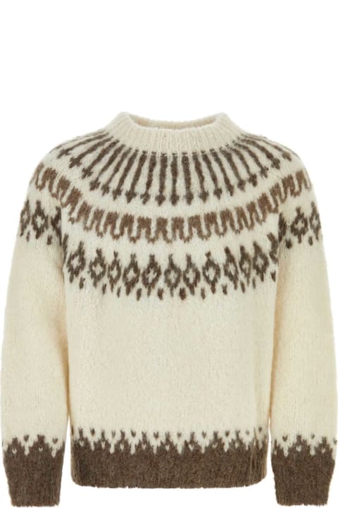 メンズ Bodeのニットウェア Bode Embroidered Alpaca Blend Oversize Sweater