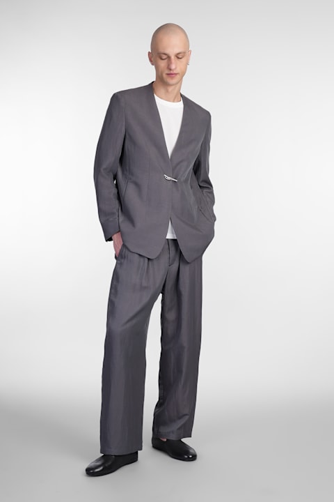 Attachment الملابس لـ القسم الرجالي Attachment Blazer In Grey Linen