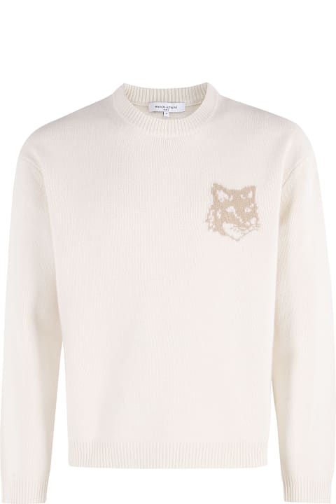 Maison Kitsuné for Kids Maison Kitsuné Fox Head Intarsia Merino Jumper