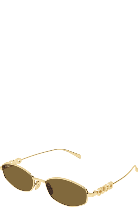 Homeware Gucci Eyewear Gucci Gg1802s Linea Name Of Brand 005 Gold Brown Sunglasses
