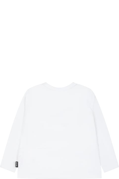 ベビーガールズ Tシャツ＆ポロシャツ MSGM White T-shirt For Baby Kids With Logo