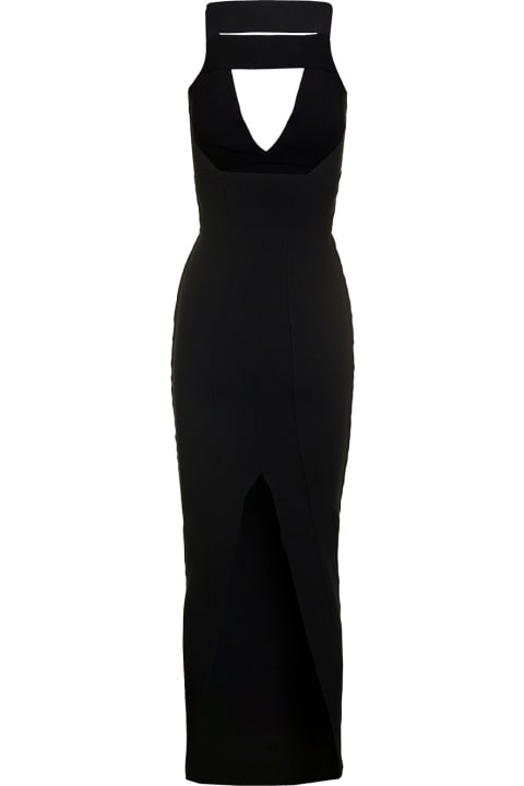 Rick Owens Women Rick Owens Maxi Black Dress With Cut-out In Viscose Blend Woman