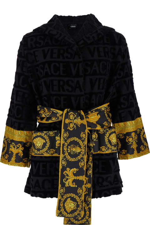 Fashion for Men Versace Short Bathrobe With Hood I Heart Baroque