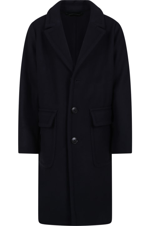 Emporio Armani Coats & Jackets for Boys Emporio Armani Blue Coat For Boy With Eaglet