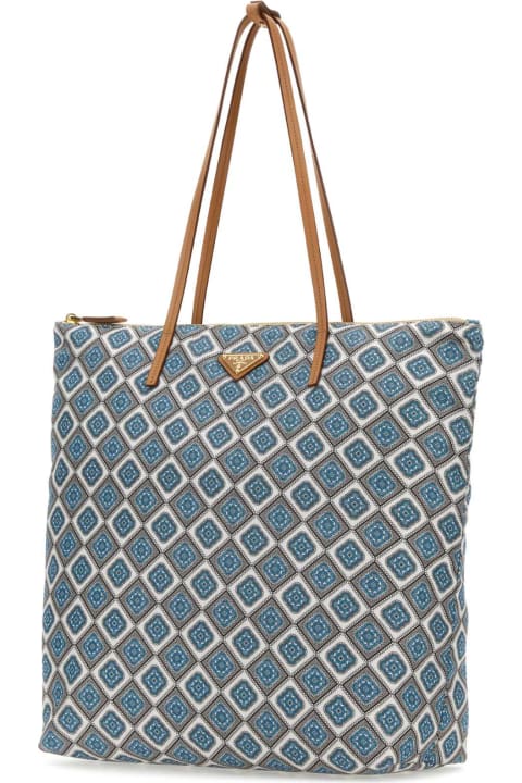 Prada Totes for Women Prada Printed Re-nylon Shopping Bag