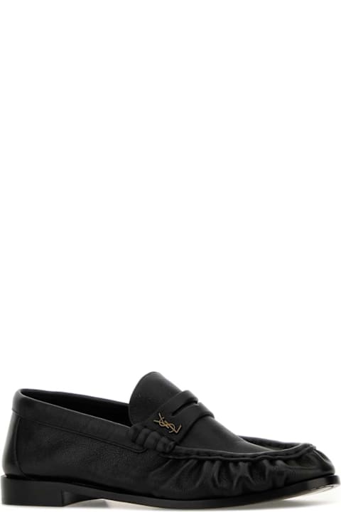 Saint Laurent Black Leather Le Loafers Loafers