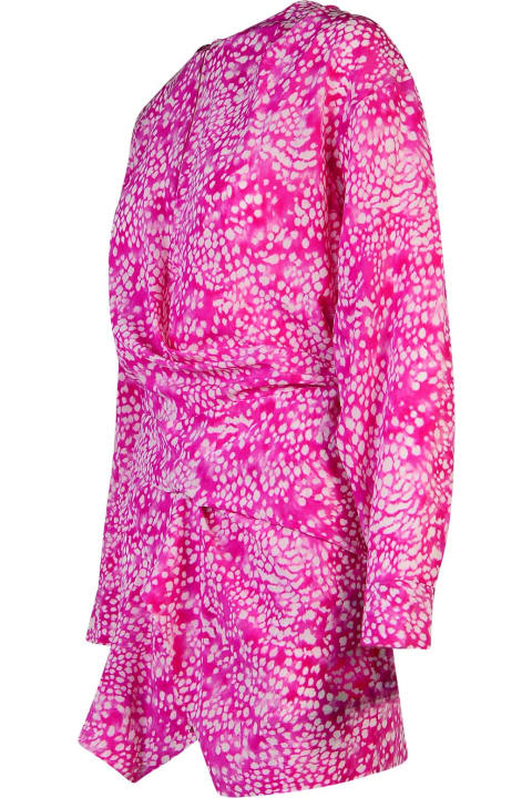 جمب سوت لـ السيدات Isabel Marant 'habla' Dress In Fuchsia Silk Blend