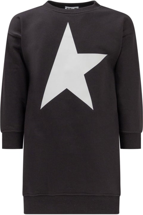 Star Printed Crewneck Dress