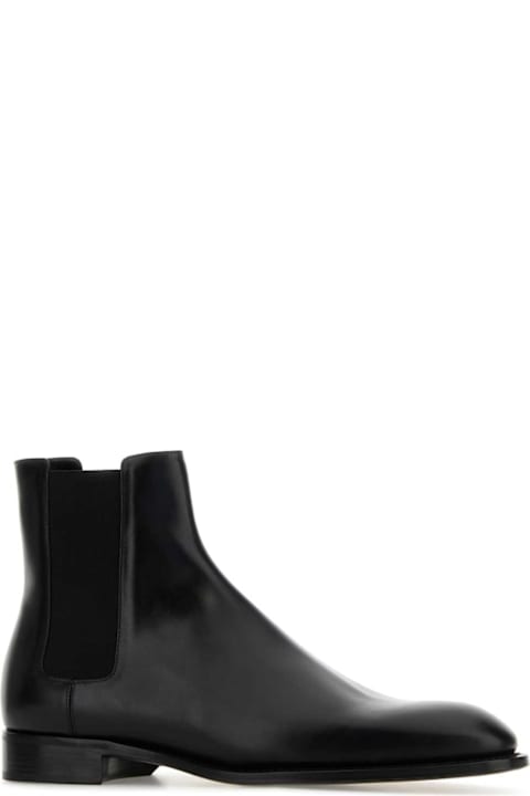 Homeware Saint Laurent Black Leather Chelsea Ankle Boots