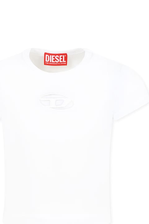 أدوات منزلية Diesel White T-shirt For Girl With Logo