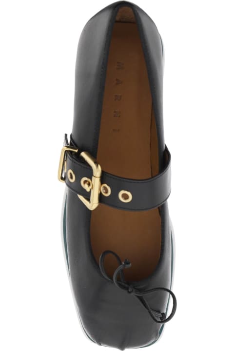 Marni Laced Shoes for Women Marni Nappa Leather Mary Jane With Notched Sole